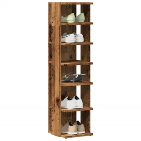 vidaXL Shoe Cabinet Old Wood 28x27x102 cm Engineered Wood