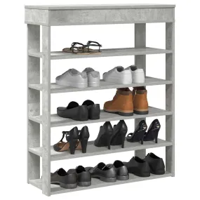 vidaXL Shoe Rack Concrete Oak 80x30x98 cm Engineered Wood